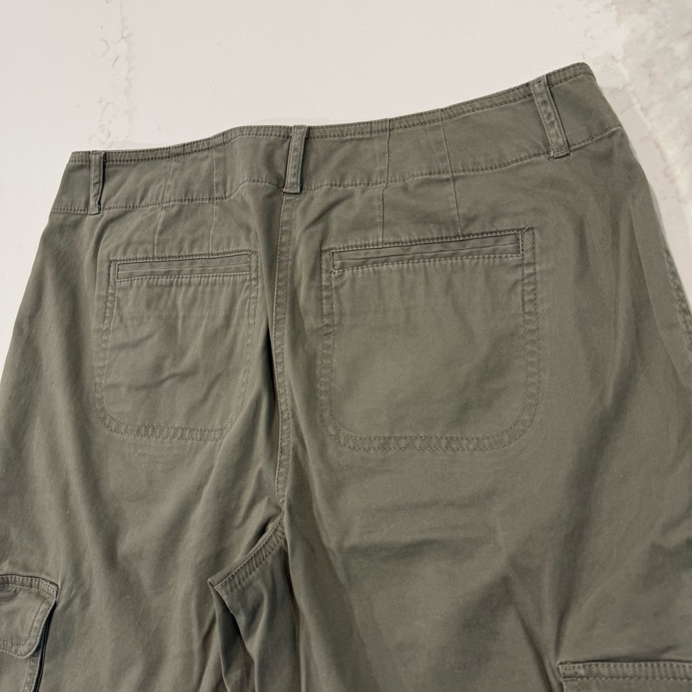 J. Jill Chino Cargo Pants StraightLeg Womens 6 Stretch OliveGreen Cotton Utility - Picture 6 of 7